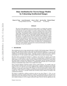 Data Attribution for Text-to-Image Models by Unlearning Synthesized Images