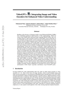 VideoGPT+: Integrating Image and Video Encoders for Enhanced Video
  Understanding