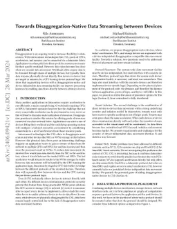 Towards Disaggregation-Native Data Streaming between Devices