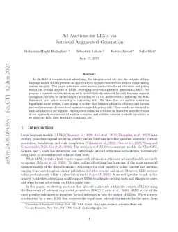 Ad Auctions for LLMs via Retrieval Augmented Generation