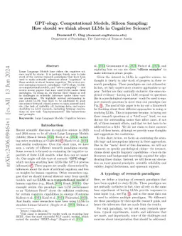 GPT-ology, Computational Models, Silicon Sampling: How should we think
  about LLMs in Cognitive Science?
