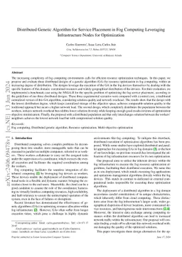 Distributed genetic algorithm for application placement in the compute
  continuum leveraging infrastructure nodes for optimization