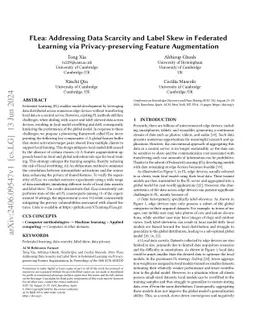 FLea: Addressing Data Scarcity and Label Skew in Federated Learning via
  Privacy-preserving Feature Augmentation