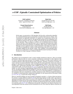 e-COP : Episodic Constrained Optimization of Policies
