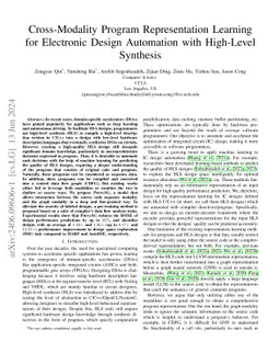 Cross-Modality Program Representation Learning for Electronic Design
  Automation with High-Level Synthesis