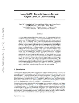 ImageNet3D: Towards General-Purpose Object-Level 3D Understanding