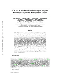TGB 2.0: A Benchmark for Learning on Temporal Knowledge Graphs and
  Heterogeneous Graphs