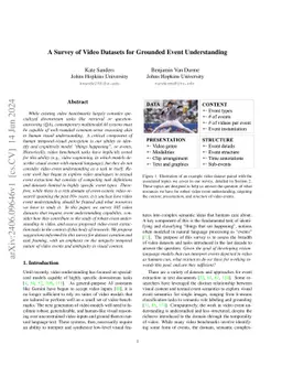 A Survey of Video Datasets for Grounded Event Understanding