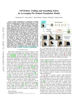 GPT-Fabric: Folding and Smoothing Fabric by Leveraging Pre-Trained
  Foundation Models