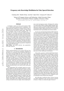 Frequency-mix Knowledge Distillation for Fake Speech Detection