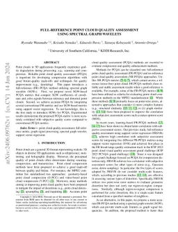 Full-reference Point Cloud Quality Assessment Using Spectral Graph
  Wavelets