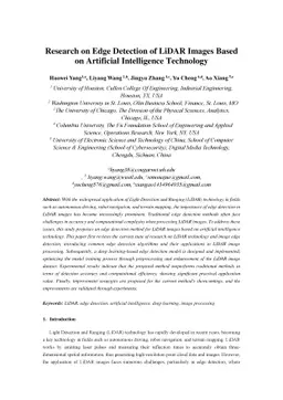 Research on Edge Detection of LiDAR Images Based on Artificial
  Intelligence Technology