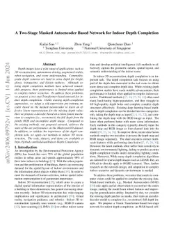 A Two-Stage Masked Autoencoder Based Network for Indoor Depth Completion