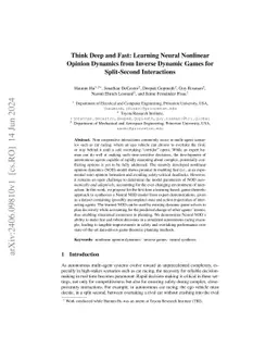 Think Deep and Fast: Learning Neural Nonlinear Opinion Dynamics from Inverse Dynamic Games for Split-Second Interactions