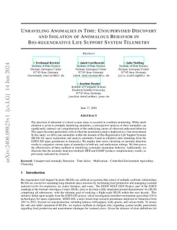 Unraveling Anomalies in Time: Unsupervised Discovery and Isolation of
  Anomalous Behavior in Bio-regenerative Life Support System Telemetry