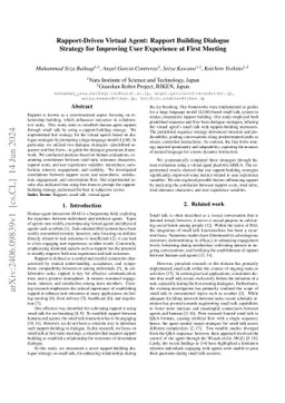 Rapport-Driven Virtual Agent: Rapport Building Dialogue Strategy for
  Improving User Experience at First Meeting