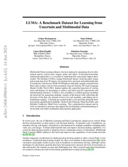 LUMA: A Benchmark Dataset for Learning from Uncertain and Multimodal Data