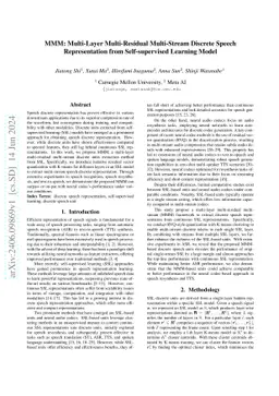 MMM: Multi-Layer Multi-Residual Multi-Stream Discrete Speech
  Representation from Self-supervised Learning Model