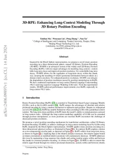 3D-RPE: Enhancing Long-Context Modeling Through 3D Rotary Position
  Encoding
