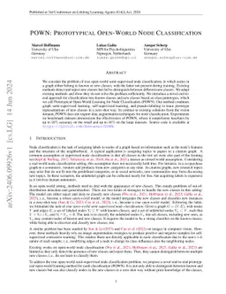 POWN: Prototypical Open-World Node Classification
