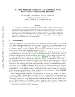 H-Fac: Memory-Efficient Optimization with Factorized Hamiltonian Descent