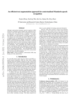 An efficient text augmentation approach for contextualized Mandarin
  speech recognition