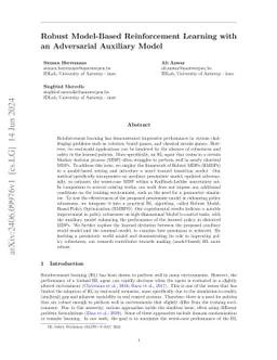 Robust Model-Based Reinforcement Learning with an Adversarial Auxiliary
  Model
