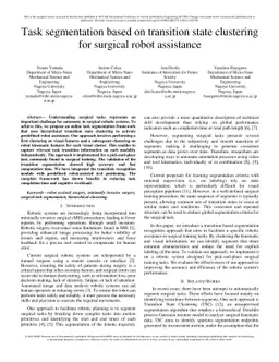 Task segmentation based on transition state clustering for surgical
  robot assistance