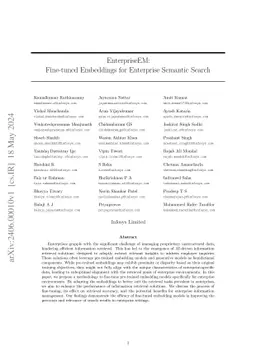 EnterpriseEM: Fine-tuned Embeddings for Enterprise Semantic Search