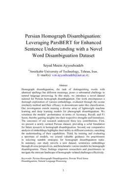 Word Sense Disambiguation in Persian: Can AI Finally Get It Right?
