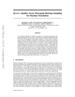 QUEST: Quality-Aware Metropolis-Hastings Sampling for Machine
  Translation