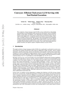 Conveyor: Efficient Tool-aware LLM Serving with Tool Partial Execution