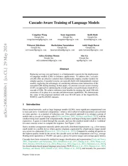 Cascade-Aware Training of Language Models