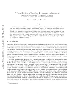 A Novel Review of Stability Techniques for Improved Privacy-Preserving
  Machine Learning