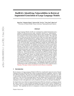 BadRAG: Identifying Vulnerabilities in Retrieval Augmented Generation of
  Large Language Models