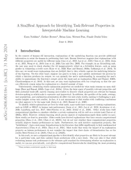A Sim2Real Approach for Identifying Task-Relevant Properties in
  Interpretable Machine Learning
