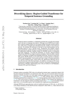 Diversifying Query: Region-Guided Transformer for Temporal Sentence
  Grounding