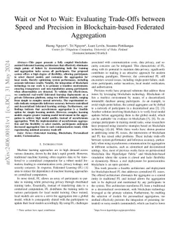 Wait or Not to Wait: Evaluating Trade-Offs between Speed and Precision
  in Blockchain-based Federated Aggregation