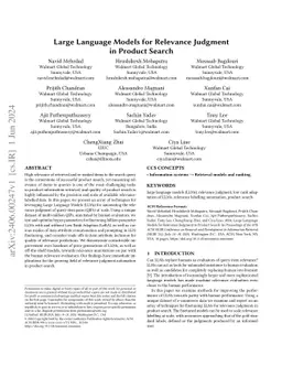 Large Language Models for Relevance Judgment in Product Search