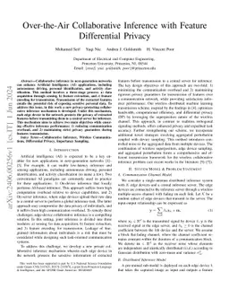 Over-the-Air Collaborative Inference with Feature Differential Privacy