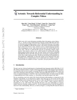 Artemis: Towards Referential Understanding in Complex Videos