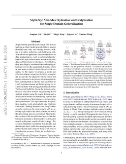 StyDeSty: Min-Max Stylization and Destylization for Single Domain
  Generalization