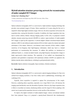Hybrid attention structure preserving network for reconstruction of
  under-sampled OCT images