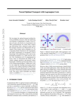 Neural Optimal Transport with Lagrangian Costs
