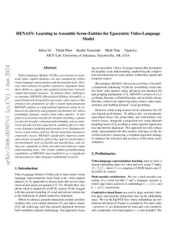 HENASY: Learning to Assemble Scene-Entities for Egocentric
  Video-Language Model