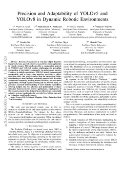 Precision and Adaptability of YOLOv5 and YOLOv8 in Dynamic Robotic
  Environments