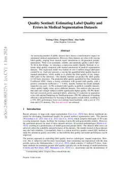 Quality Sentinel: Estimating Label Quality and Errors in Medical
  Segmentation Datasets