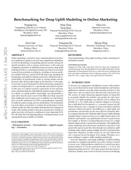 Benchmarking for Deep Uplift Modeling in Online Marketing