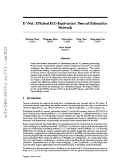E$^3$-Net: Efficient E(3)-Equivariant Normal Estimation Network
