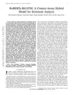 RoBERTa-BiLSTM: A Context-Aware Hybrid Model for Sentiment Analysis